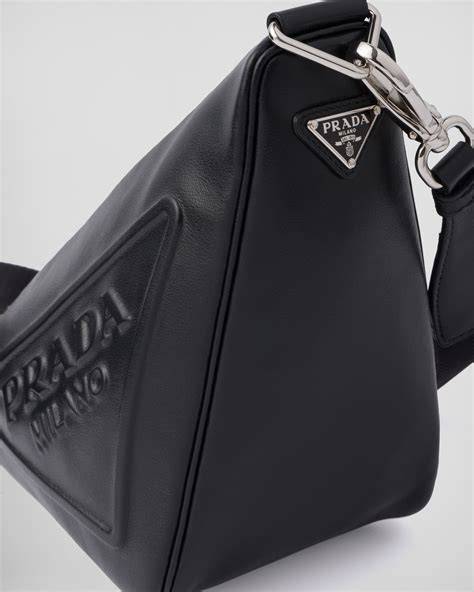 prada triangle logo padded shoulder bag|prada triangle bag men.